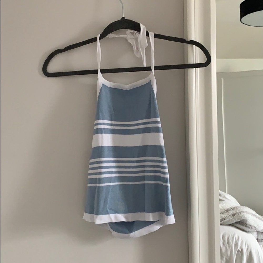 Blue and White Brandy Halter Top